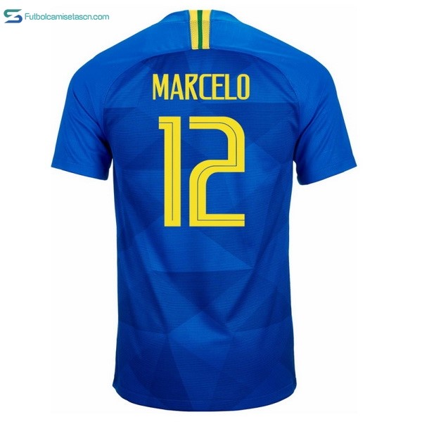 Camiseta Brasil 2ª Marcelo 2018 Azul